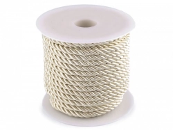 Šňůra kroucená Ø5 mm - krémová nejsvětlejší