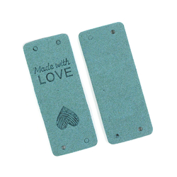 cedulka MADEWITHLOVE - obdelník - 5x2 cm - modro šedá