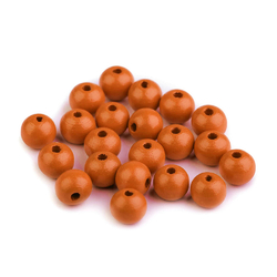 Dřevěné korálky Ø 10 mm - oranžová dýňová