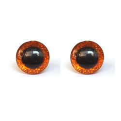 Glitrové (třpytivé) oči Ø 25 mm - oranžová