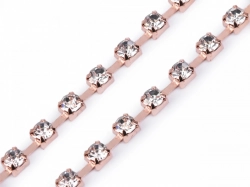 Štrasový prýmek / borta 2,9 mm - crystal růžovozlatá