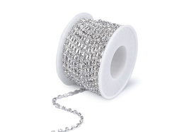 Štrasový prýmek / borta 2,9 mm - crystal stříbrná