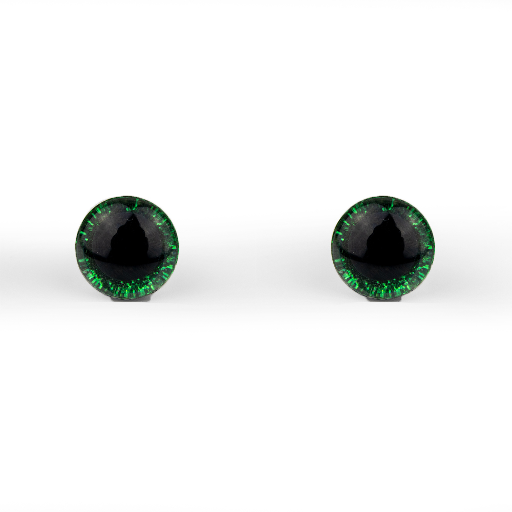 Glitrové (třpytivé) oči Ø 12 mm - zelená