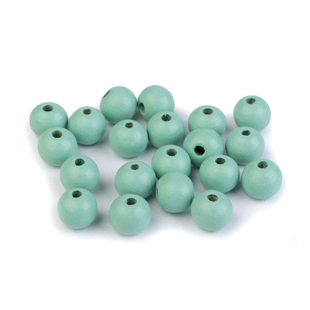 Dřevěné korálky Ø 10 mm - mint