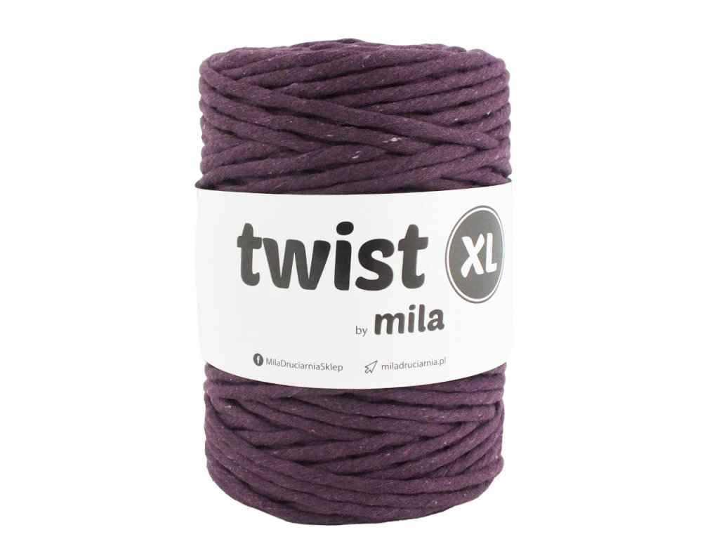 Šnůra Twist XL MILA 5mm - baklažán