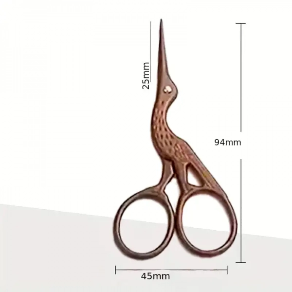 Nůžky vyšívací čáp délka 9,4 cm - bronzové