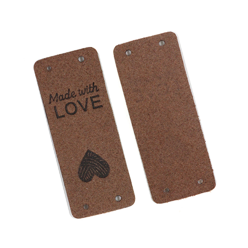 cedulka MADEWITHLOVE - obdelník - 5x2 cm - čokoládově hnědá