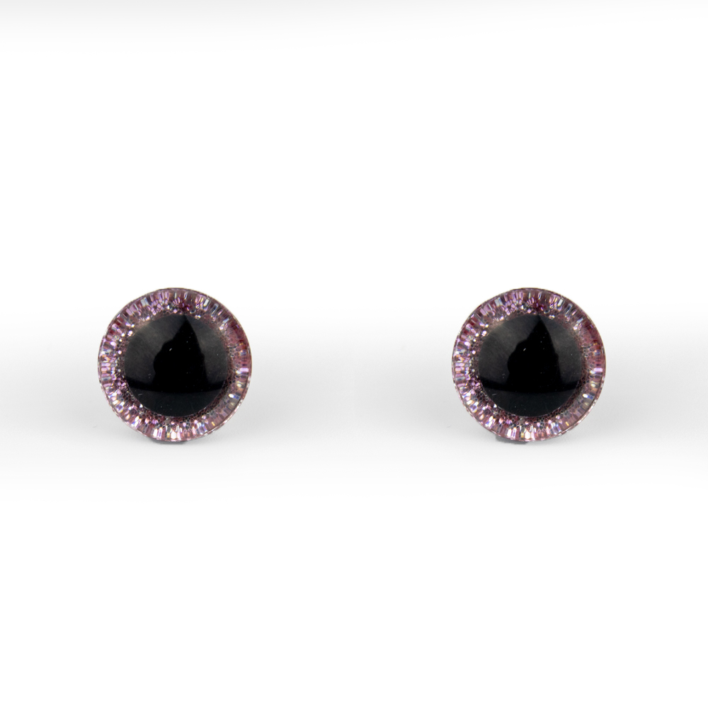Glitrové (třpytivé) oči Ø 14 mm - světle růžová
