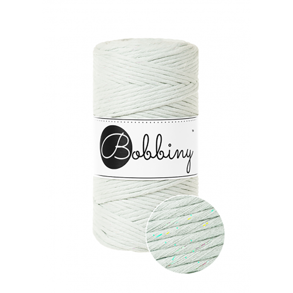 Bobbiny Macrame Regular 3 mm - Glossy Milky Green