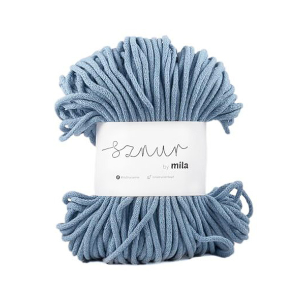 Bavlněná šnůra MILA 5 mm - jeansová jasná
