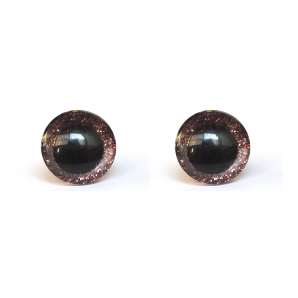 Glitrové (třpytivé) oči Ø 20 mm - měděné