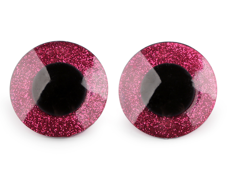 Glitrové (třpytivé) oči Ø 40 mm - pink
