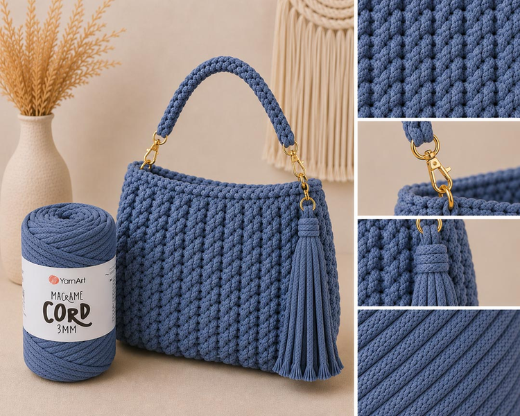 YarnArt Macrame Cord 3 mm 761 - tmavý jeans